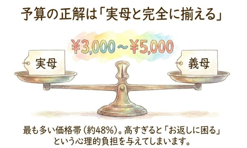 予算の正解は「2,000〜5,000円」で実母と揃えること