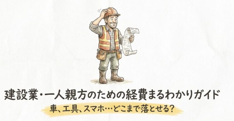 建設業の一人親方が経費にできるもの一覧。車・工具・携帯はどこまで落とせる？