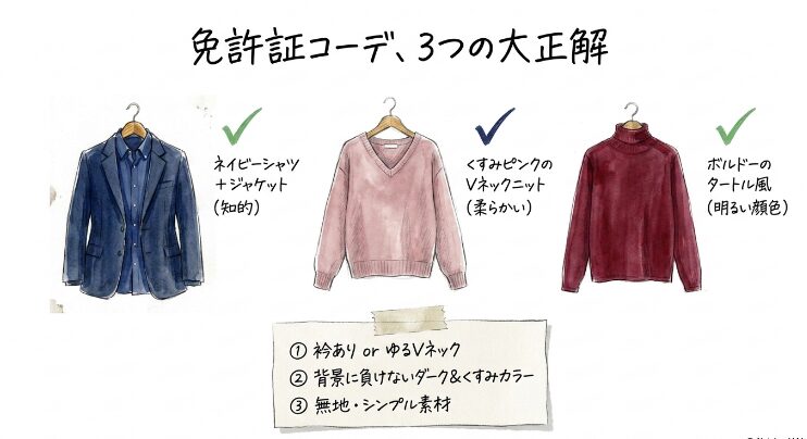免許証コーデ