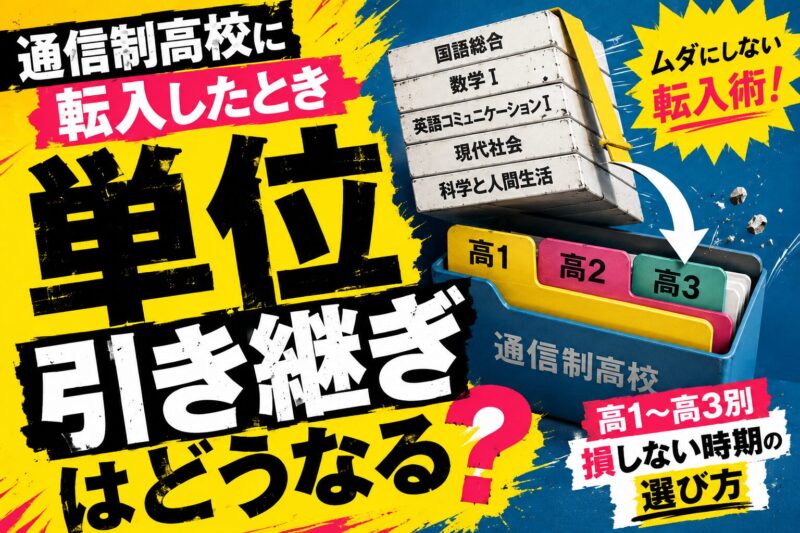 通信制高校に転入したとき単位引き継ぎはどうなる？高1〜高3別の損しない転入時期の選び方